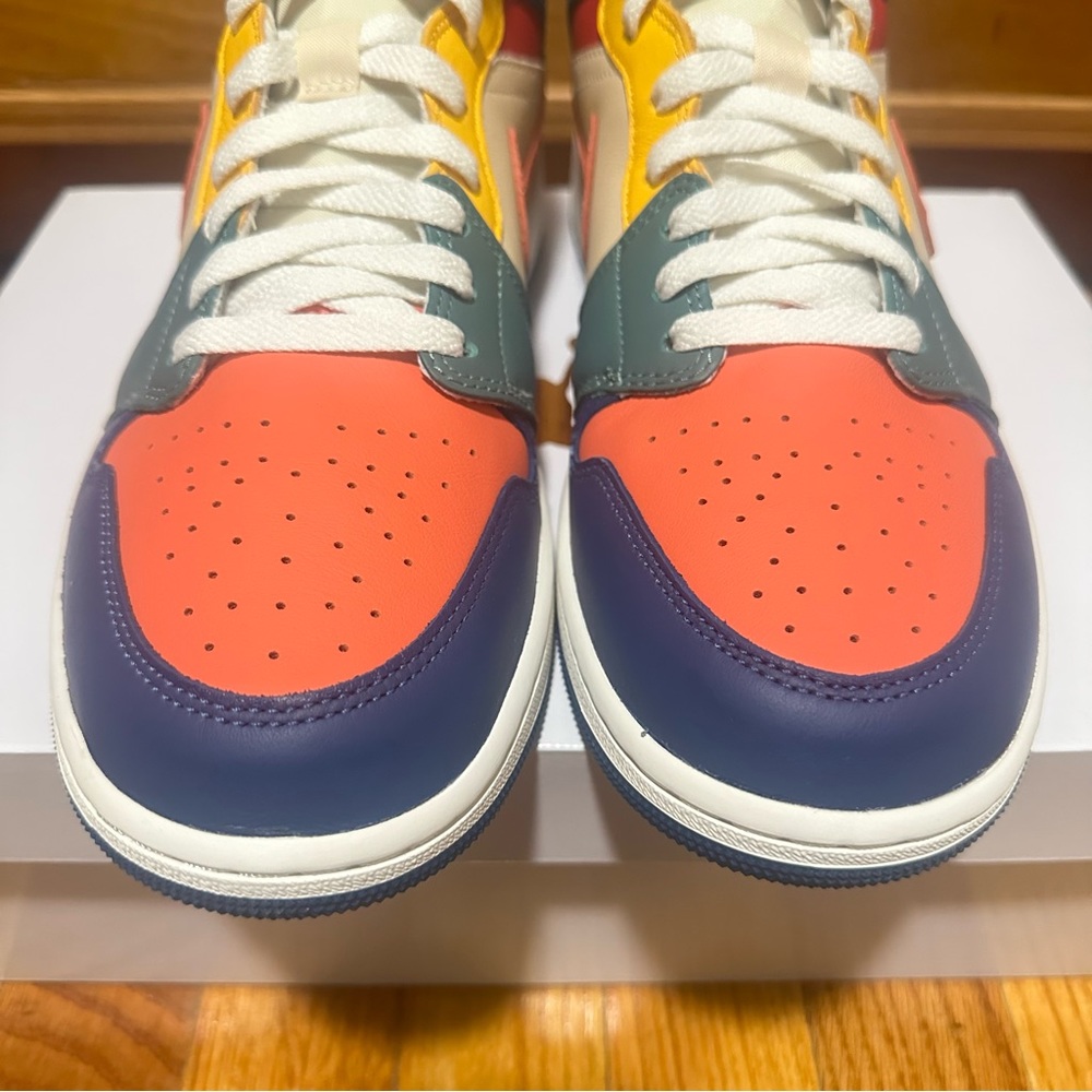 Womens Air Jordan 1 Mid SE Multi Color Athletic Shoes 12 Pastel Limited Edition - Picture 5 of 12